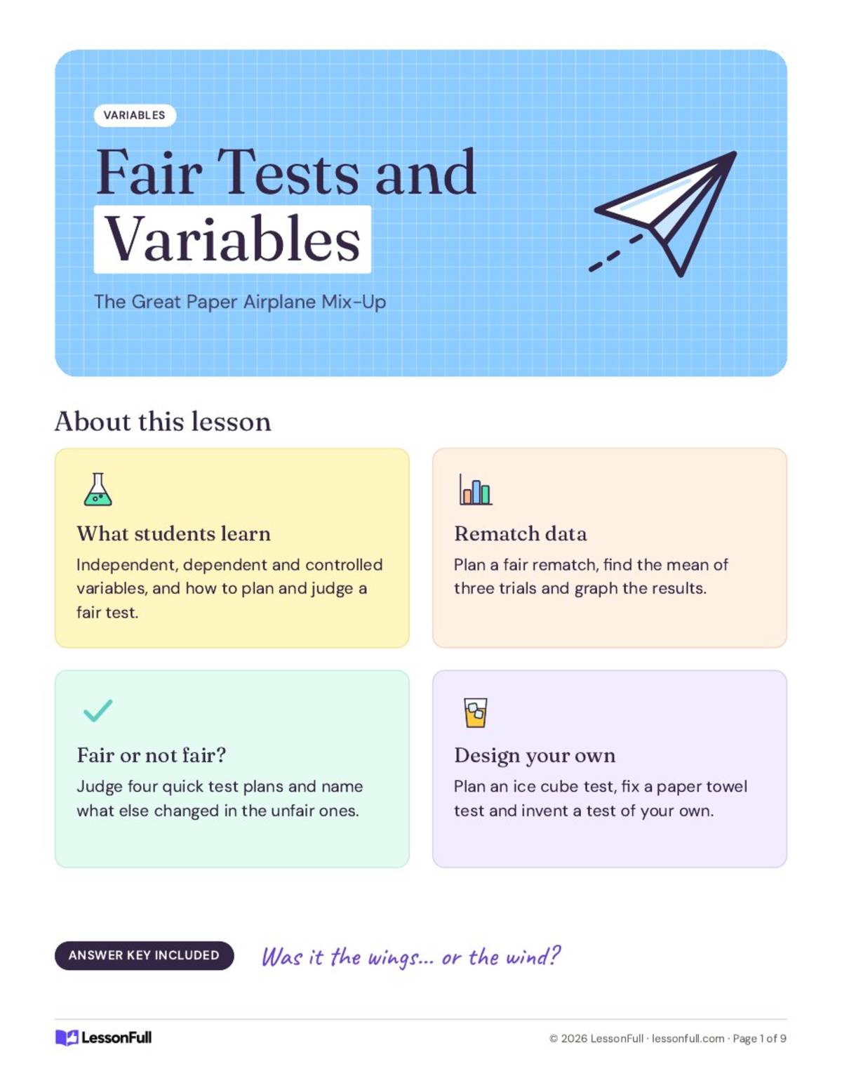 Independent, Dependent & Controlled Variables Lesson preview: Lesson overview page