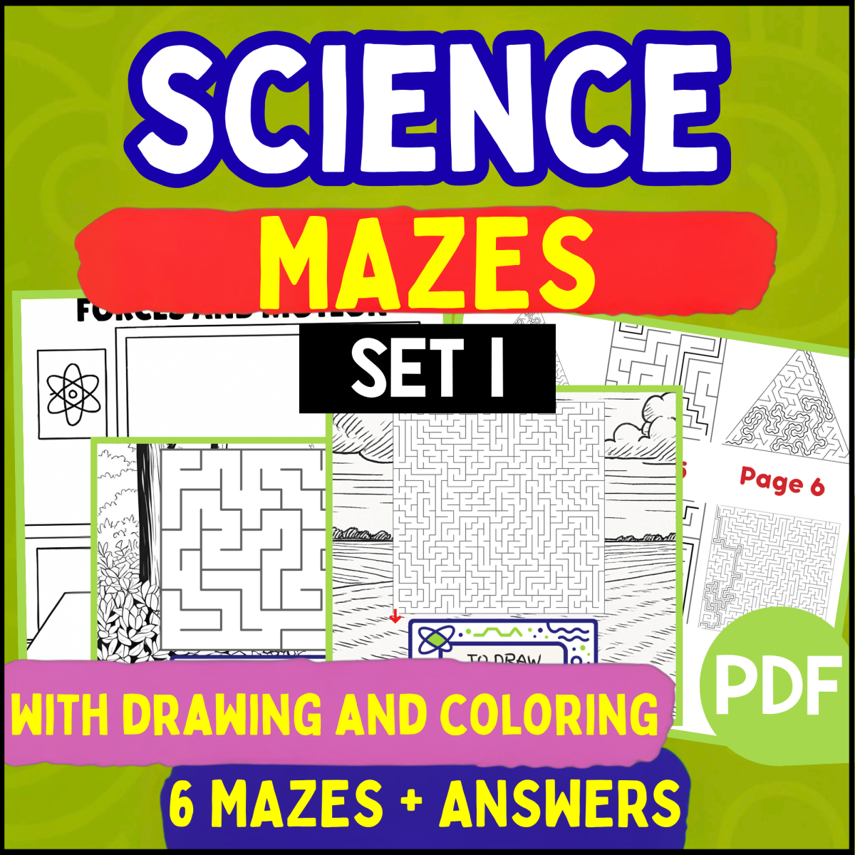 An educational teaching resource from Cored Education entitled Science Mazes - Set 1 (PDF) downloadable at Teach Simple.