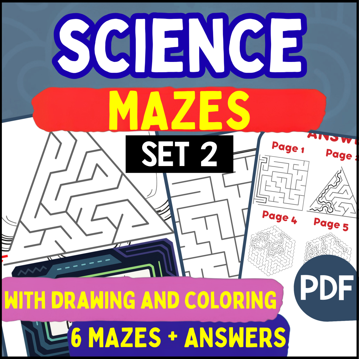 An educational teaching resource from Cored Education entitled Science Mazes - Set 2 (PDF) downloadable at Teach Simple.