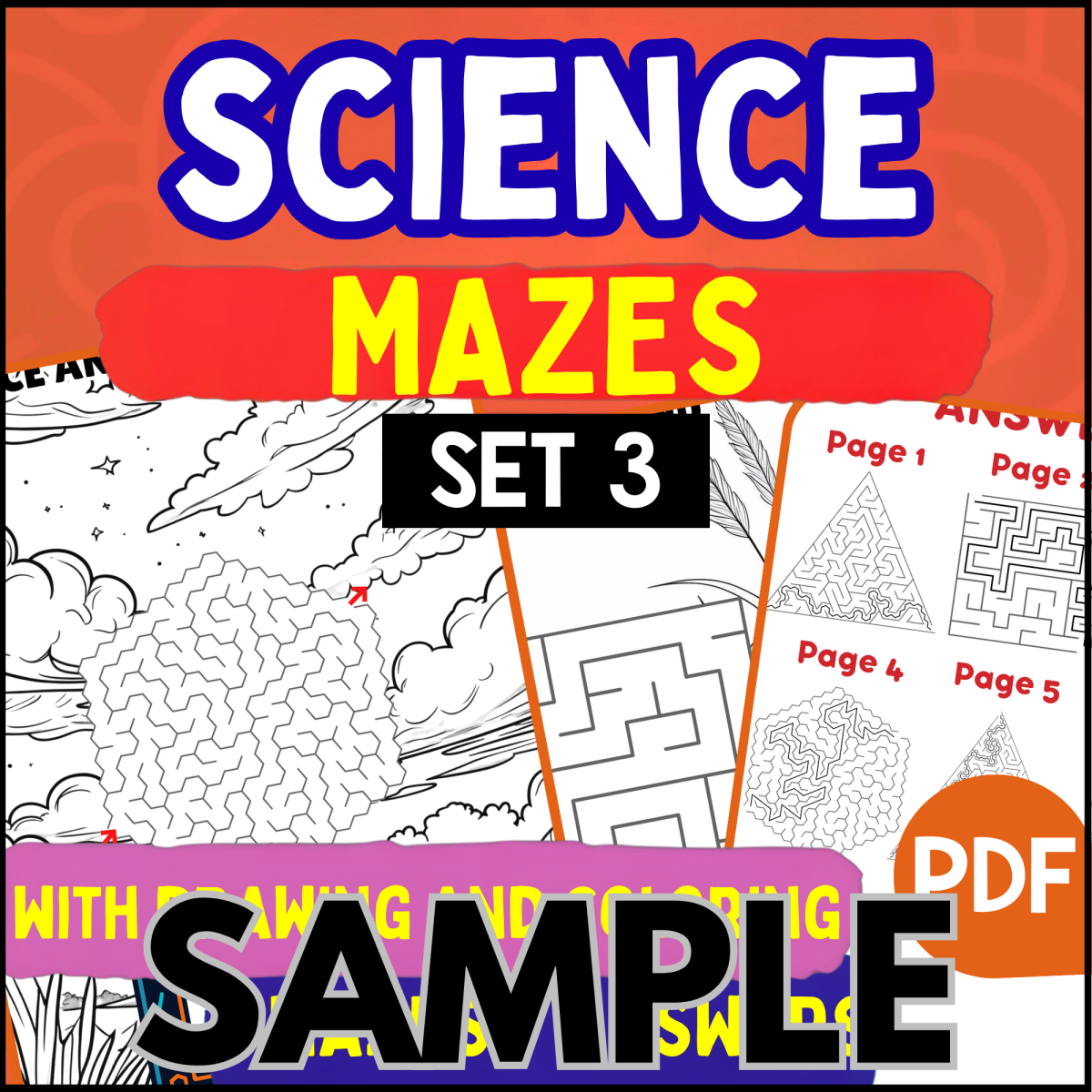 An educational teaching resource from Cored Education entitled Science Mazes - Set 3: 1 Page Sample (PDF) downloadable at Teach Simple.