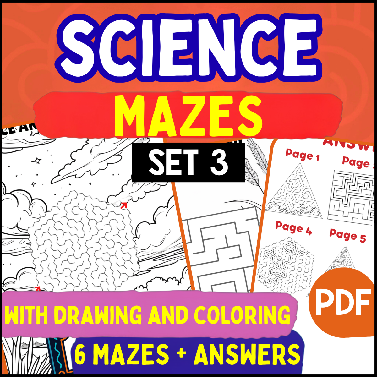 An educational teaching resource from Cored Education entitled Science Mazes - Set 3 (PDF) downloadable at Teach Simple.