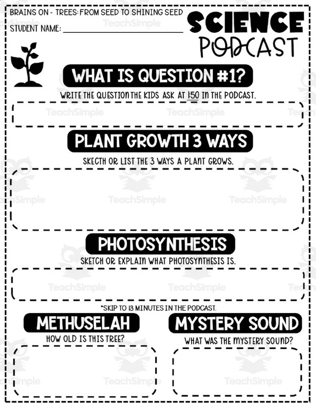 An educational teaching resource from Teaching on the Island entitled Science Podcast Packet downloadable at Teach Simple.