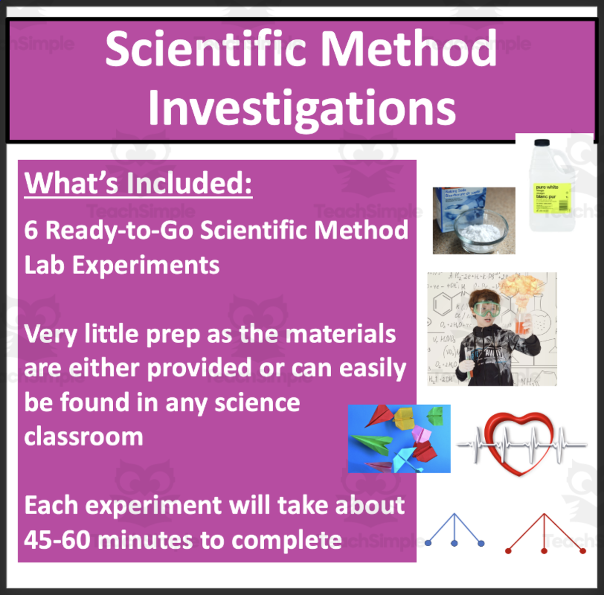 An educational teaching resource from Teach With Fergy entitled Scientific Method Experiments Bundle downloadable at Teach Simple.