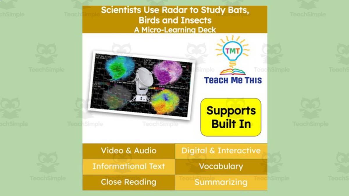 An educational teaching resource from Teach Me This entitled Scientists Use Radar | Interactive Science Lesson | Micro-Learning Deck downloadable at Teach Simple.