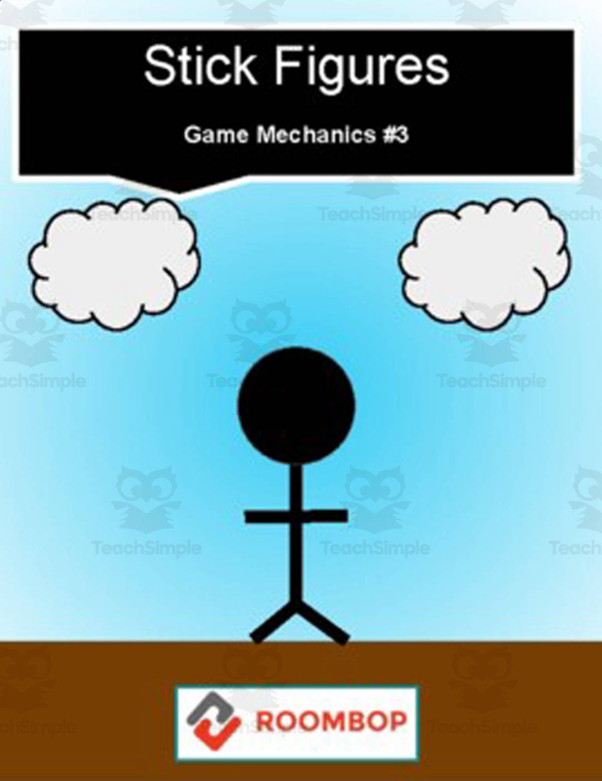 An educational teaching resource from Roombop entitled Scratch: Stick Figures (Game Mechanics #3) downloadable at Teach Simple.
