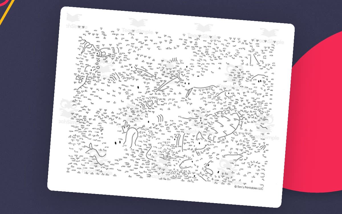 An educational teaching resource from Tim's Printables entitled Sea Life Dot-to-Dot / Connect the Dots PDF downloadable at Teach Simple.