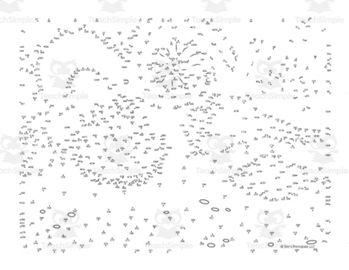An educational teaching resource from Tim's Printables entitled Sea Shells Dot-to-Dot PDF downloadable at Teach Simple.
