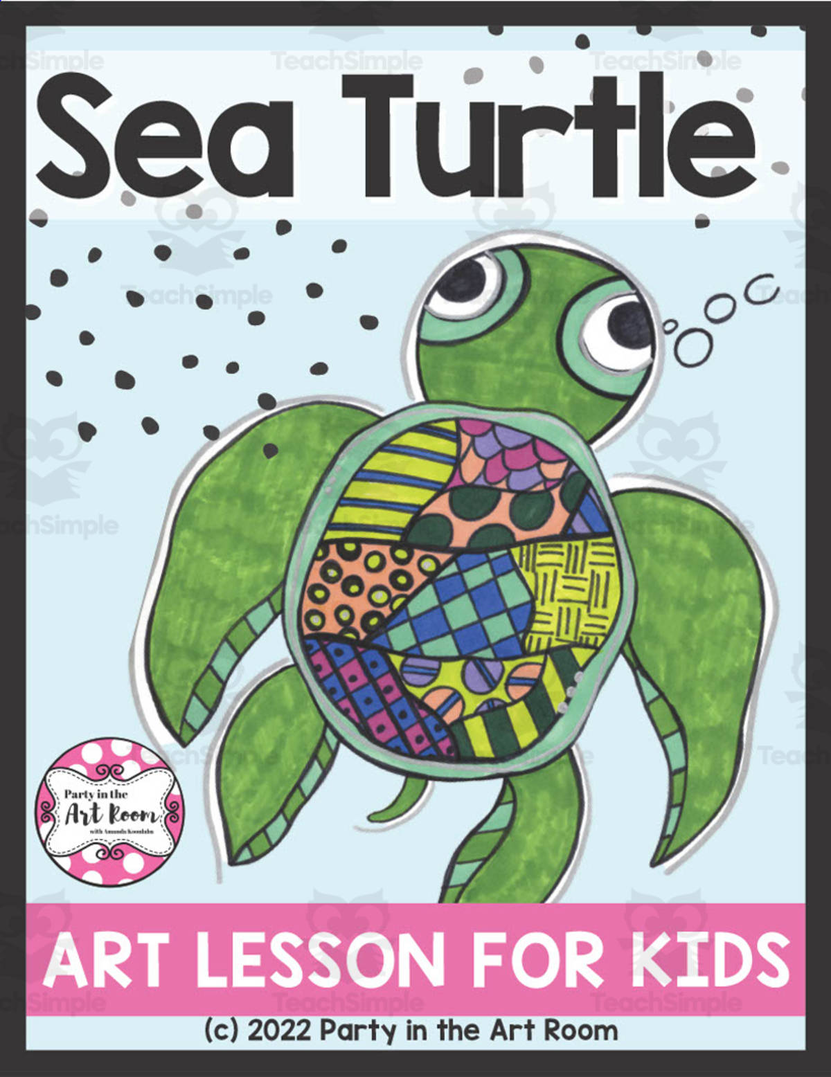 An educational teaching resource from Party in the Art Room - Arts & Crafts for Kids | Arts Integration entitled Sea Turtle Art Lesson for Kids downloadable at Teach Simple.