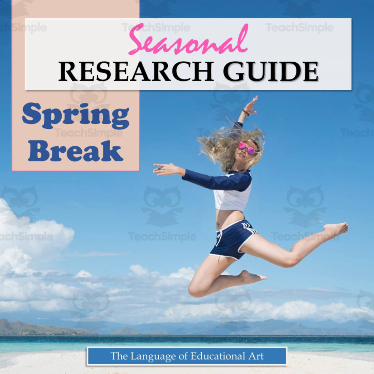 An educational teaching resource from The Language of Educational Art, LLC entitled Seasonal Research Guide for Spring Break Travelogue Essay! downloadable at Teach Simple.