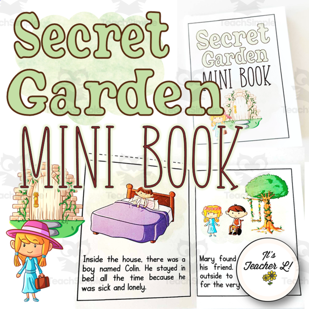 An educational teaching resource from It's Teacher L entitled Secret Garden Foldable Mini Book Set Grade 1 2 3 ELA downloadable at Teach Simple.
