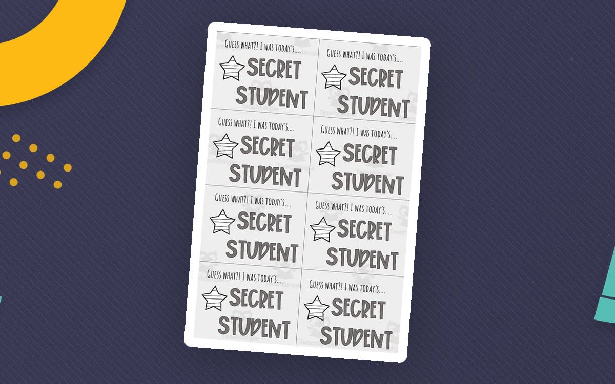 An educational teaching resource from Joyful Noise Teaching entitled Secret Student downloadable at Teach Simple.