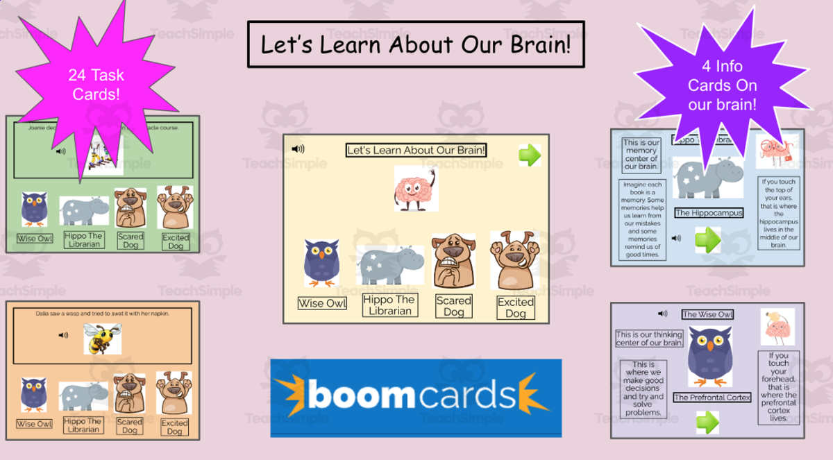 An educational teaching resource from Jennifer Moyer Taylor entitled SEL Boom Cards! Let's Learn About Our Brain With Audio! downloadable at Teach Simple.