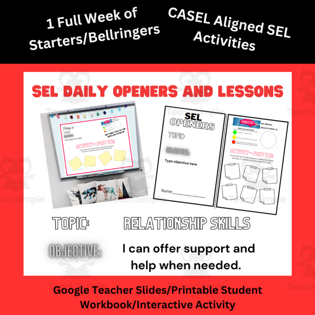 An educational teaching resource from Mrs Bonie Just Teach entitled SEL Daily Openers/Bellringer and Activity | Helping Others downloadable at Teach Simple.
