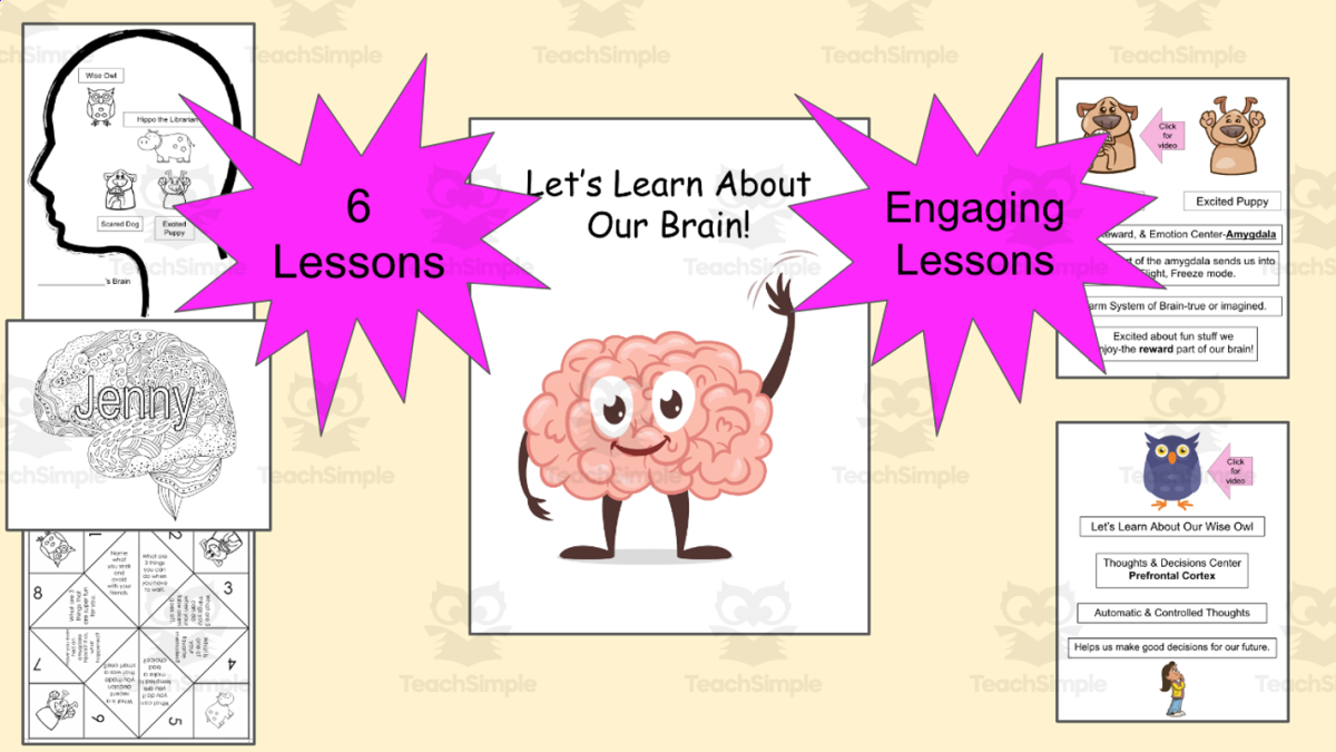 An educational teaching resource from Jennifer Moyer Taylor entitled SEL Lesson-Parts Of My Brain! (6 Lessons) downloadable at Teach Simple.