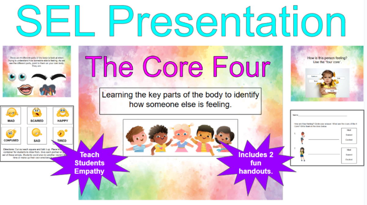 An educational teaching resource from Jennifer Moyer Taylor entitled SEL Presentation-The Core Four downloadable at Teach Simple.
