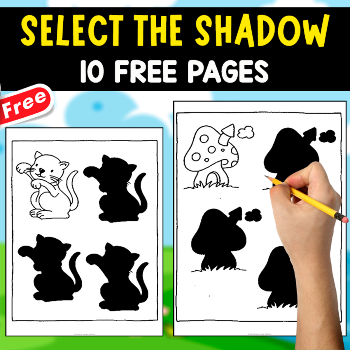 An educational teaching resource from EDITORIAL LAURA EDUCA entitled SELECT THE SHADOW | 10 FREE PAGES downloadable at Teach Simple.
