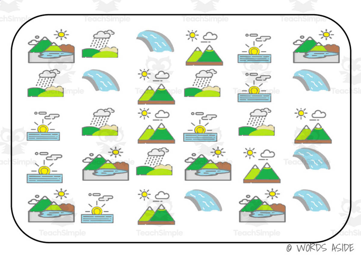 An educational teaching resource from WORDS ASIDE entitled Semantic Themed Activity Boards Set 30: WEATHER downloadable at Teach Simple.