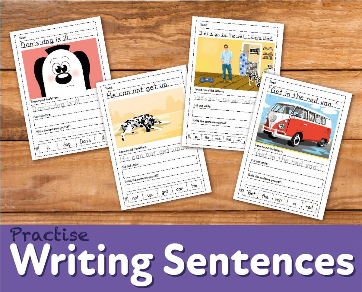 An educational teaching resource from Guinea Pig Education entitled Sentence Writing Practice- ‘Dan’s Dog At The Vet’ (4-7 years) downloadable at Teach Simple.