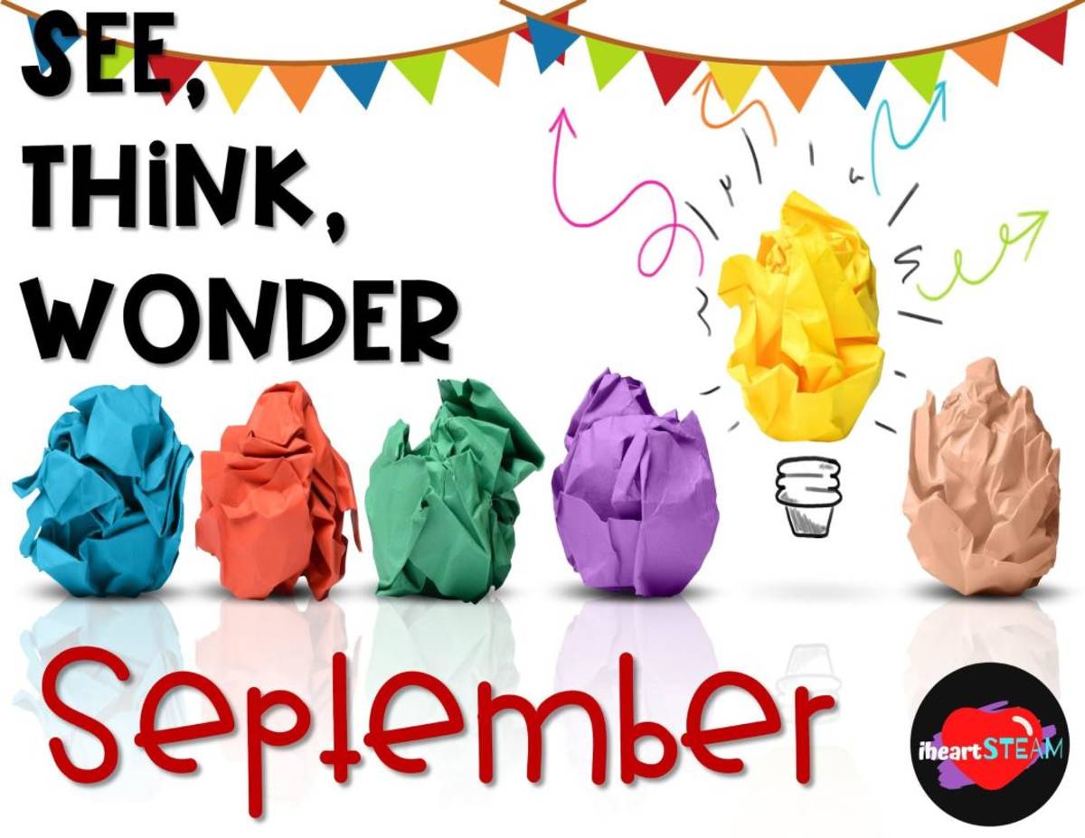 An educational teaching resource from I Heart STEAM entitled September See, Think, Wonder Editable Slideshow downloadable at Teach Simple.