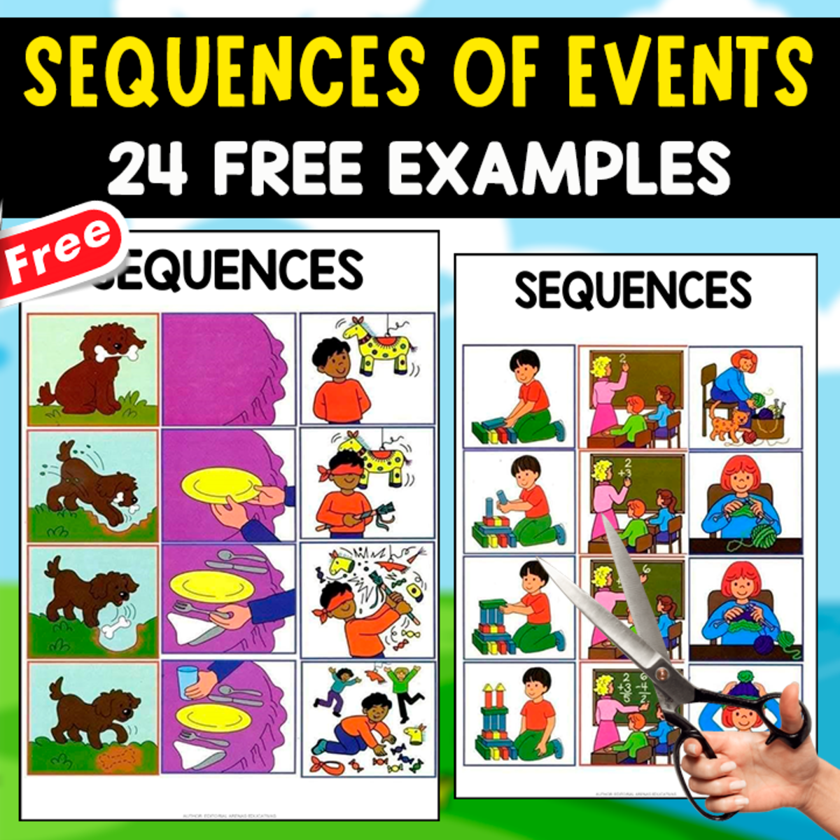 An educational teaching resource from EDITORIAL LAURA EDUCA entitled SEQUENCES OF EVENTS | 24 FREE EXAMPLES downloadable at Teach Simple.
