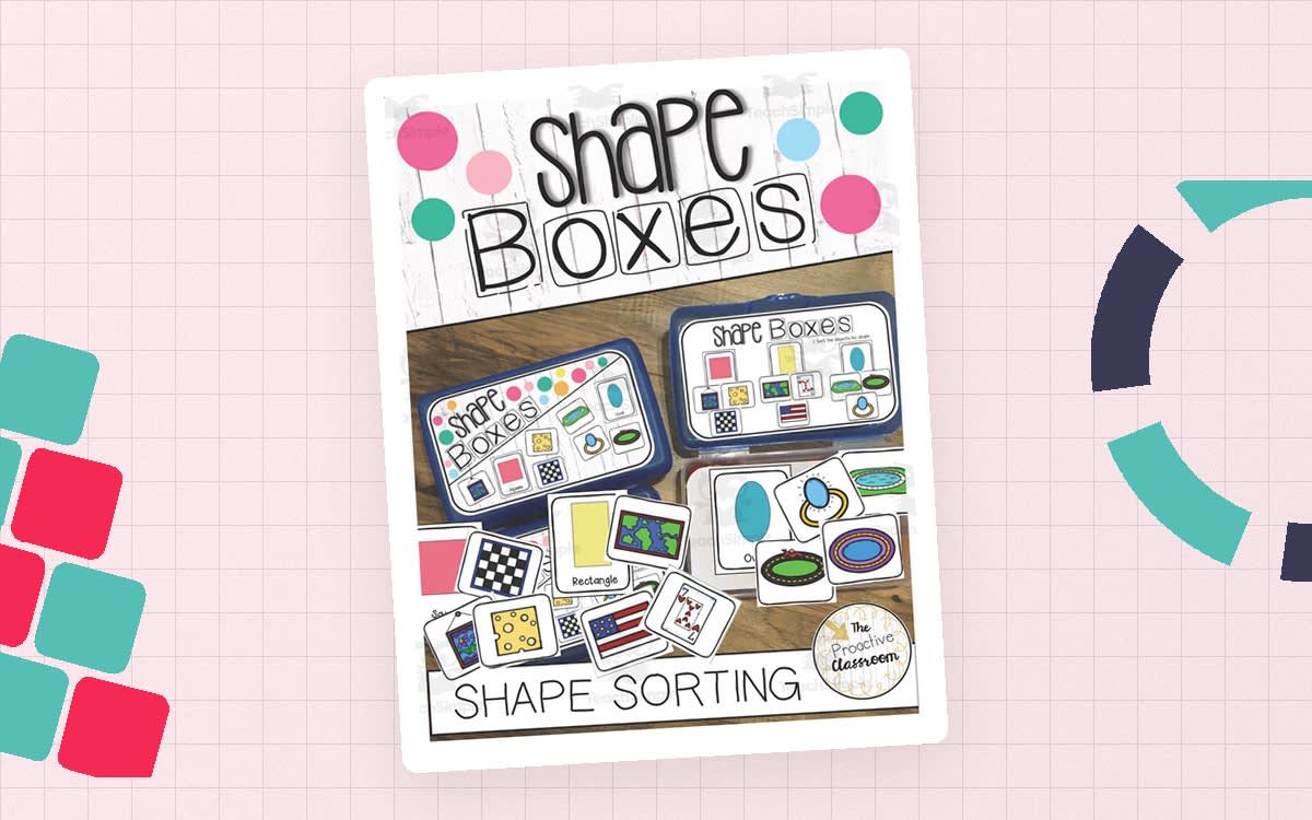 An educational teaching resource from The Proactive Classroom entitled Shape Sorting Math Center downloadable at Teach Simple.