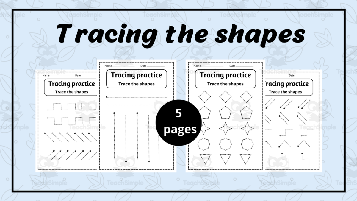 An educational teaching resource from successful teachers resource entitled Shape Tracing Sheets – Basic Shapes & Lines downloadable at Teach Simple.