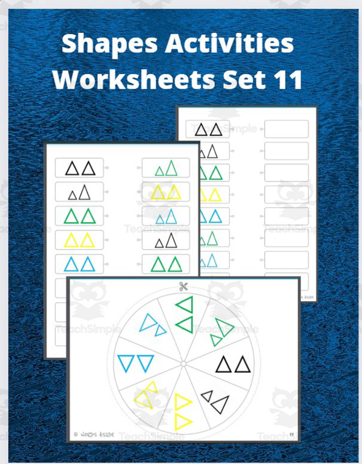 An educational teaching resource from WORDS ASIDE entitled Shapes Activities Worksheets Set 11 downloadable at Teach Simple.