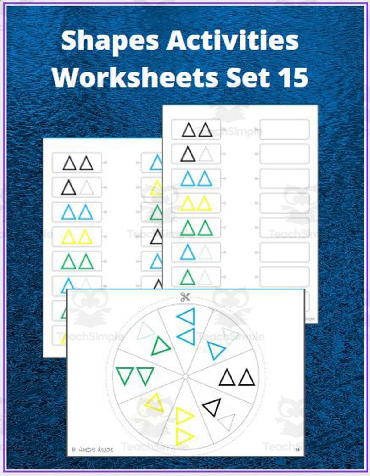 An educational teaching resource from WORDS ASIDE entitled Shapes Activities Worksheets Set 15 downloadable at Teach Simple.