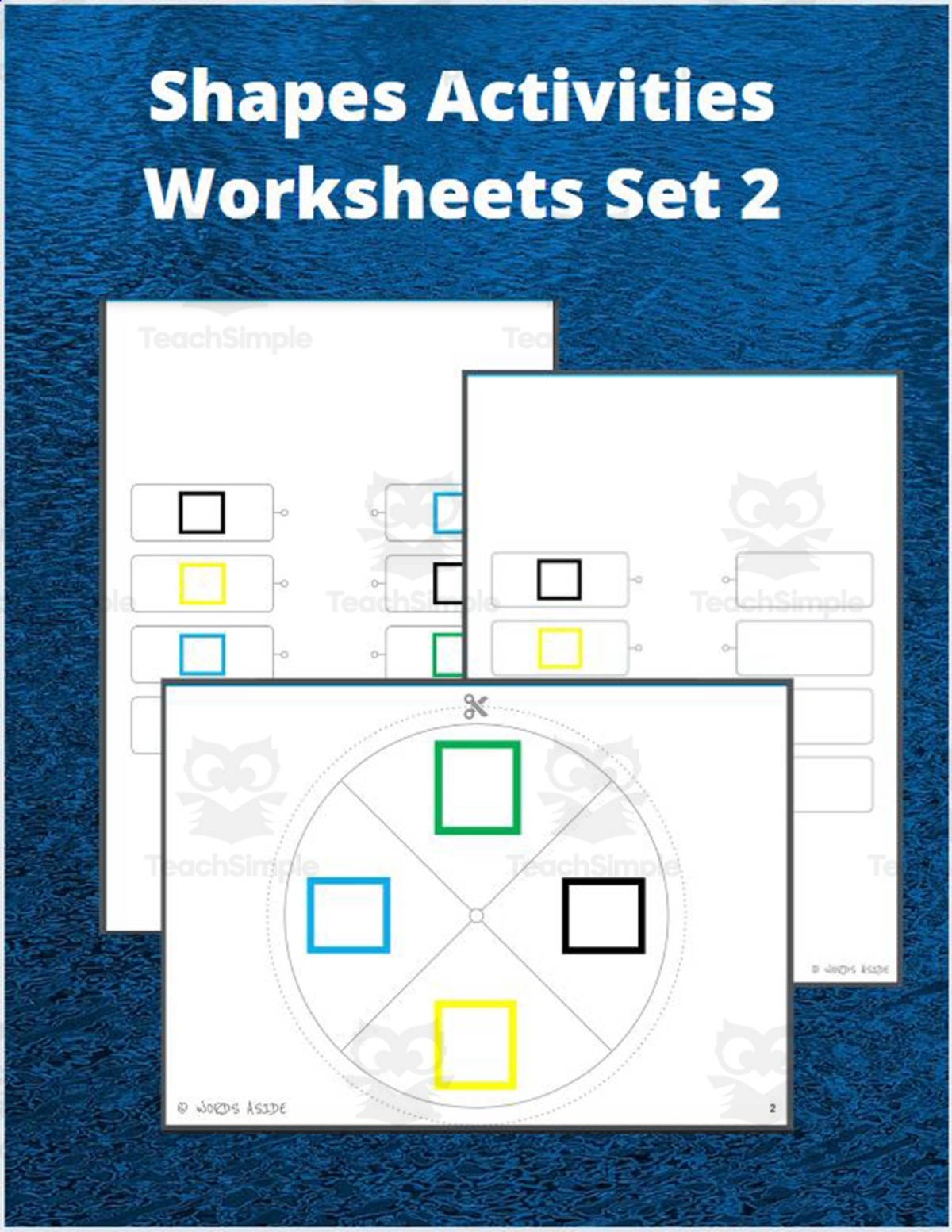 An educational teaching resource from WORDS ASIDE entitled Shapes Activities Worksheets Set 2 downloadable at Teach Simple.