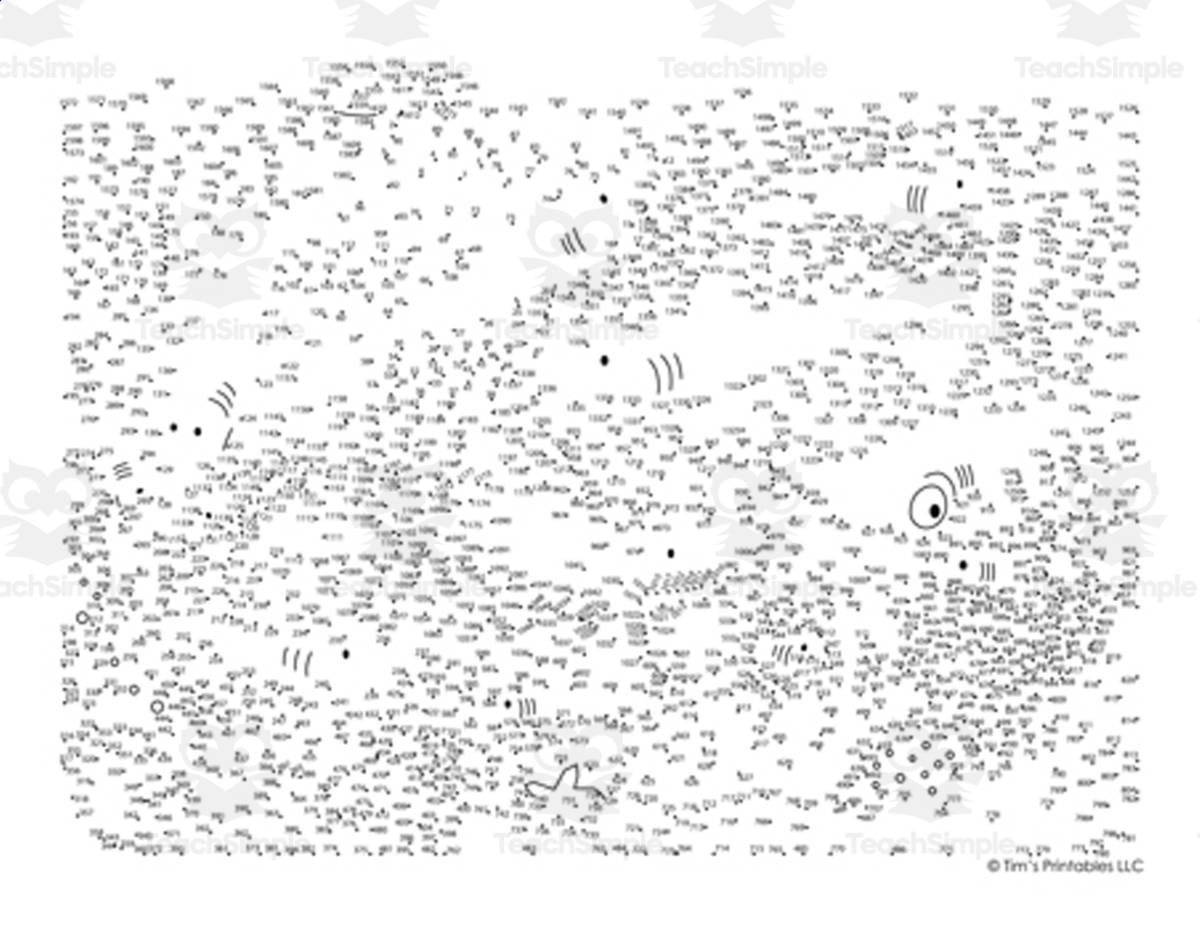 An educational teaching resource from Tim's Printables entitled Shark Extreme Difficulty Dot-to-Dot / Connect the Dots PDF downloadable at Teach Simple.