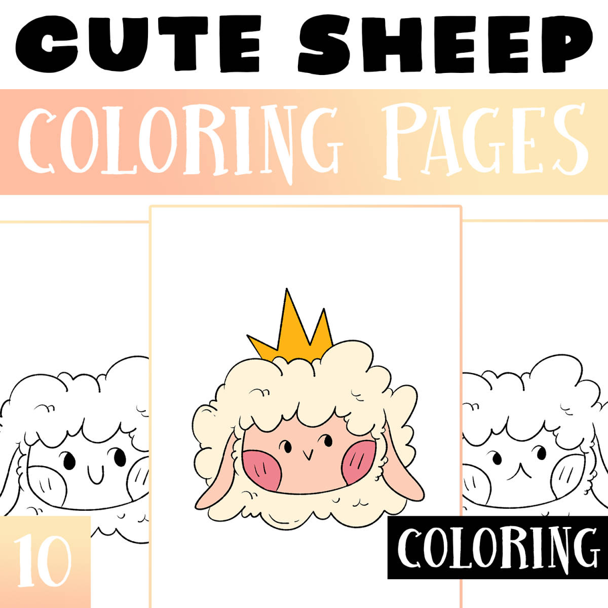 An educational teaching resource from Lapiiin Art Activities entitled Sheep Coloring pages Worksheet Activities, Farm Animals Coloring Sheet downloadable at Teach Simple.