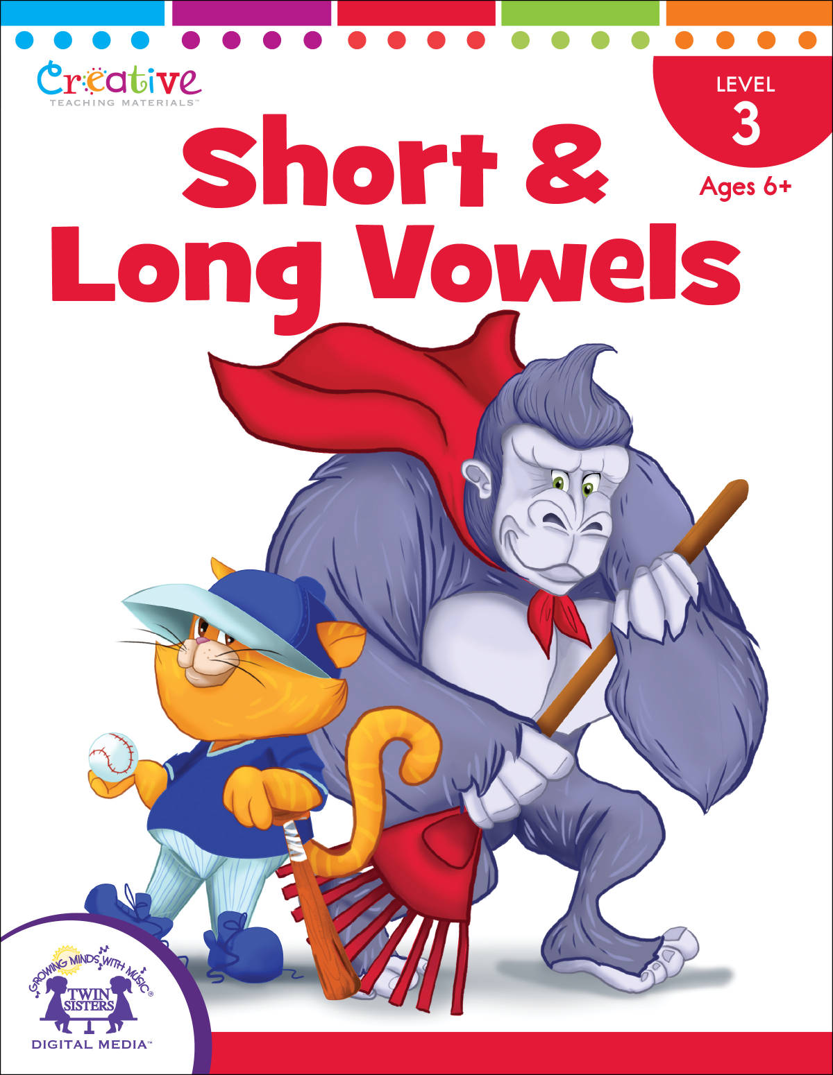 An educational teaching resource from Twin Sisters Digital Media entitled Short & Long Vowels Printable Workbook downloadable at Teach Simple.
