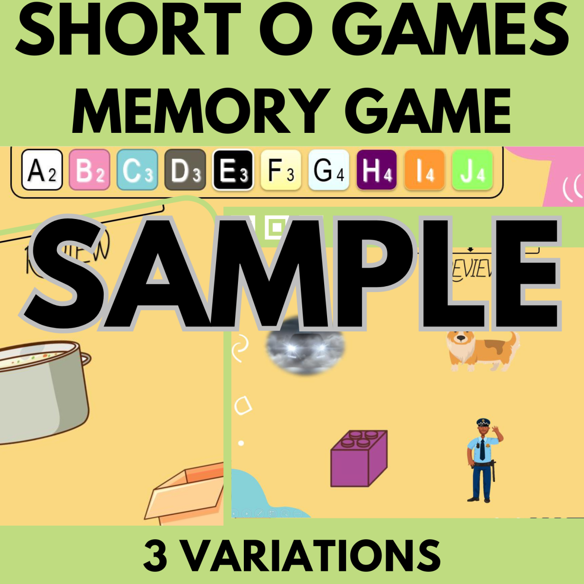 An educational teaching resource from Cored Education entitled Short O: Sample Phonics Games and Activities - MemWord downloadable at Teach Simple.
