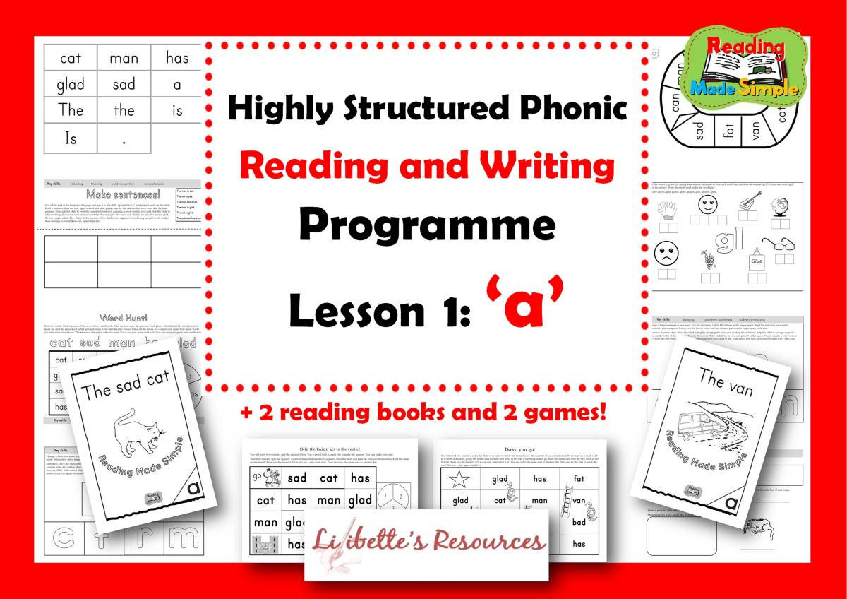 An educational teaching resource from Lilibette's Resources entitled Short Vowel 'a' Reading Program for Struggling Readers downloadable at Teach Simple.