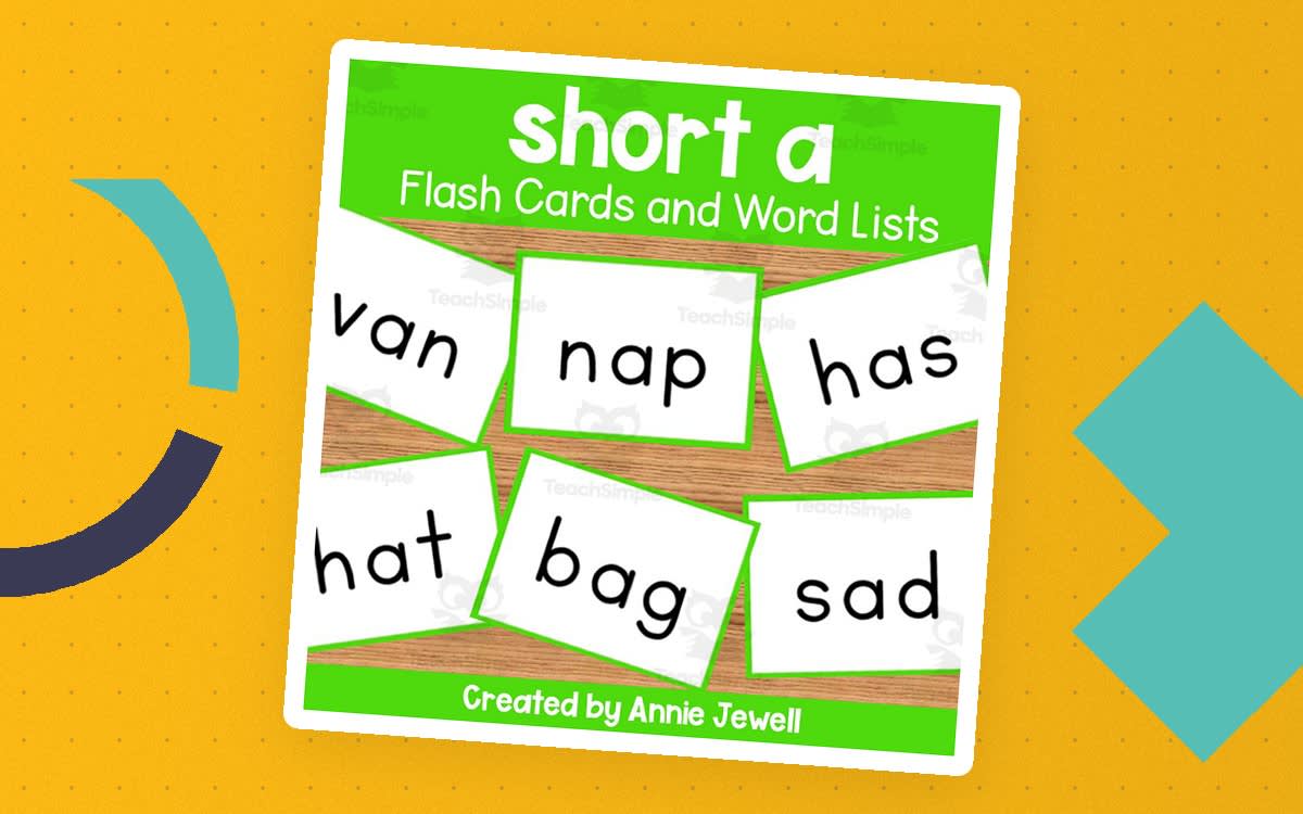 An educational teaching resource from Annie Jewell entitled Short Vowel Flash Cards and Word Lists - Short a downloadable at Teach Simple.