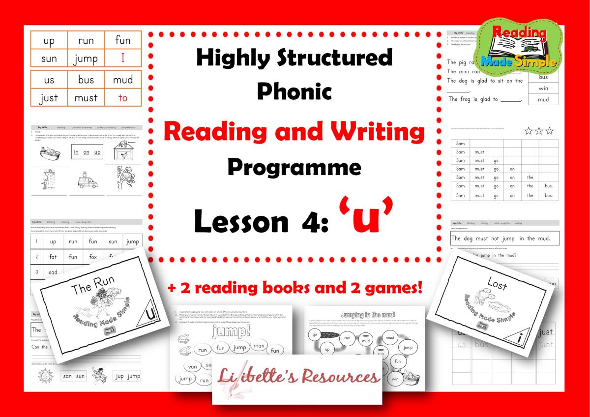 An educational teaching resource from Lilibette's Resources entitled Short Vowel u: 2 Decodable Reading Books and Supporting Activities downloadable at Teach Simple.