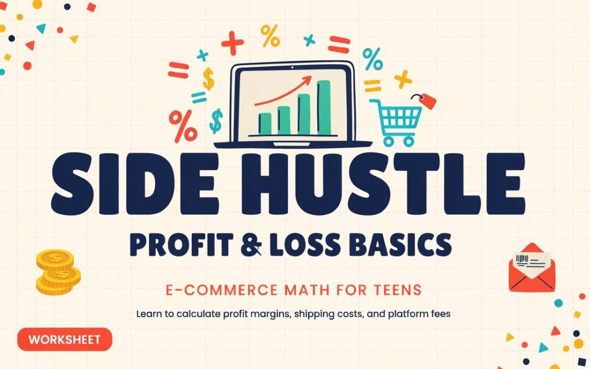 An educational teaching resource from Creative Book Store entitled Side Hustle Profit & Loss Basics downloadable at Teach Simple.