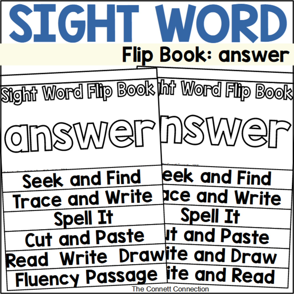 An educational teaching resource from The Connett Connection entitled Sight Word Flip Book: answer downloadable at Teach Simple.