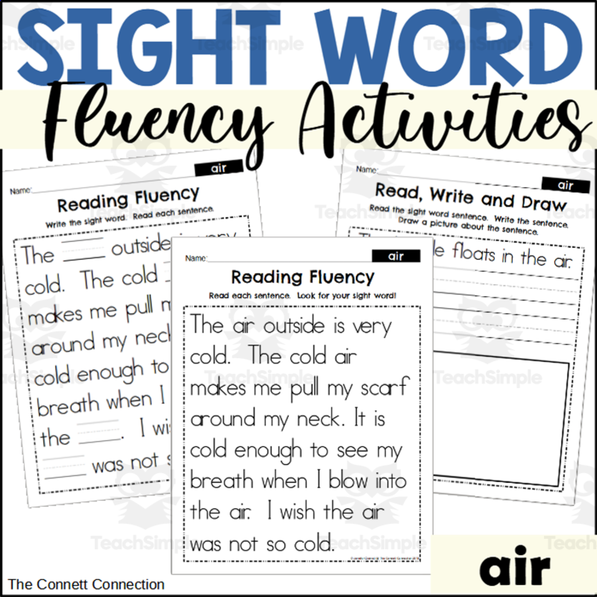 An educational teaching resource from The Connett Connection entitled Sight Word Fluency Packet - air downloadable at Teach Simple.
