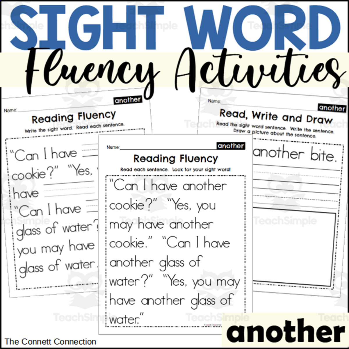 An educational teaching resource from The Connett Connection entitled Sight Word Fluency Packet - another downloadable at Teach Simple.
