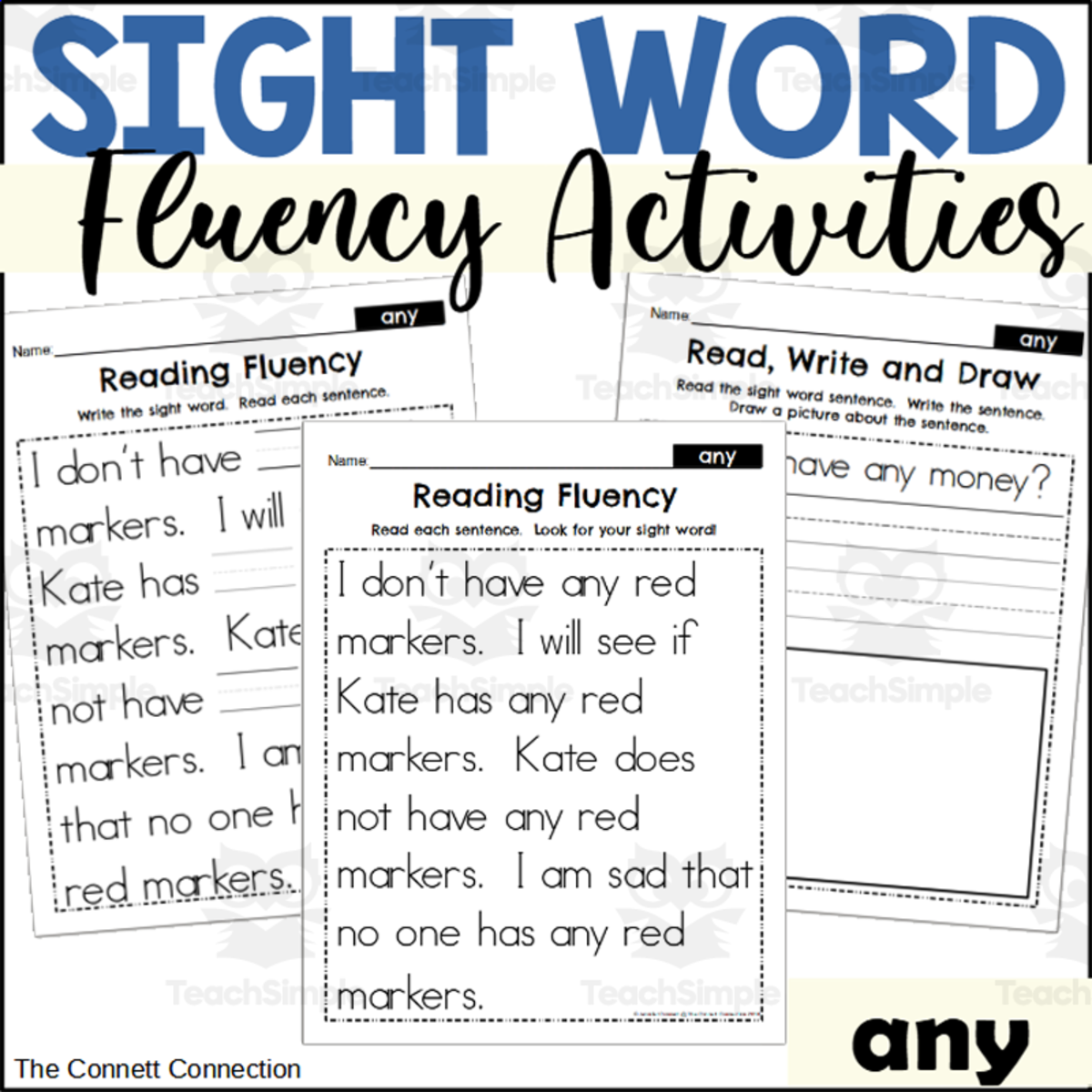 An educational teaching resource from The Connett Connection entitled Sight Word Fluency Packet - any downloadable at Teach Simple.