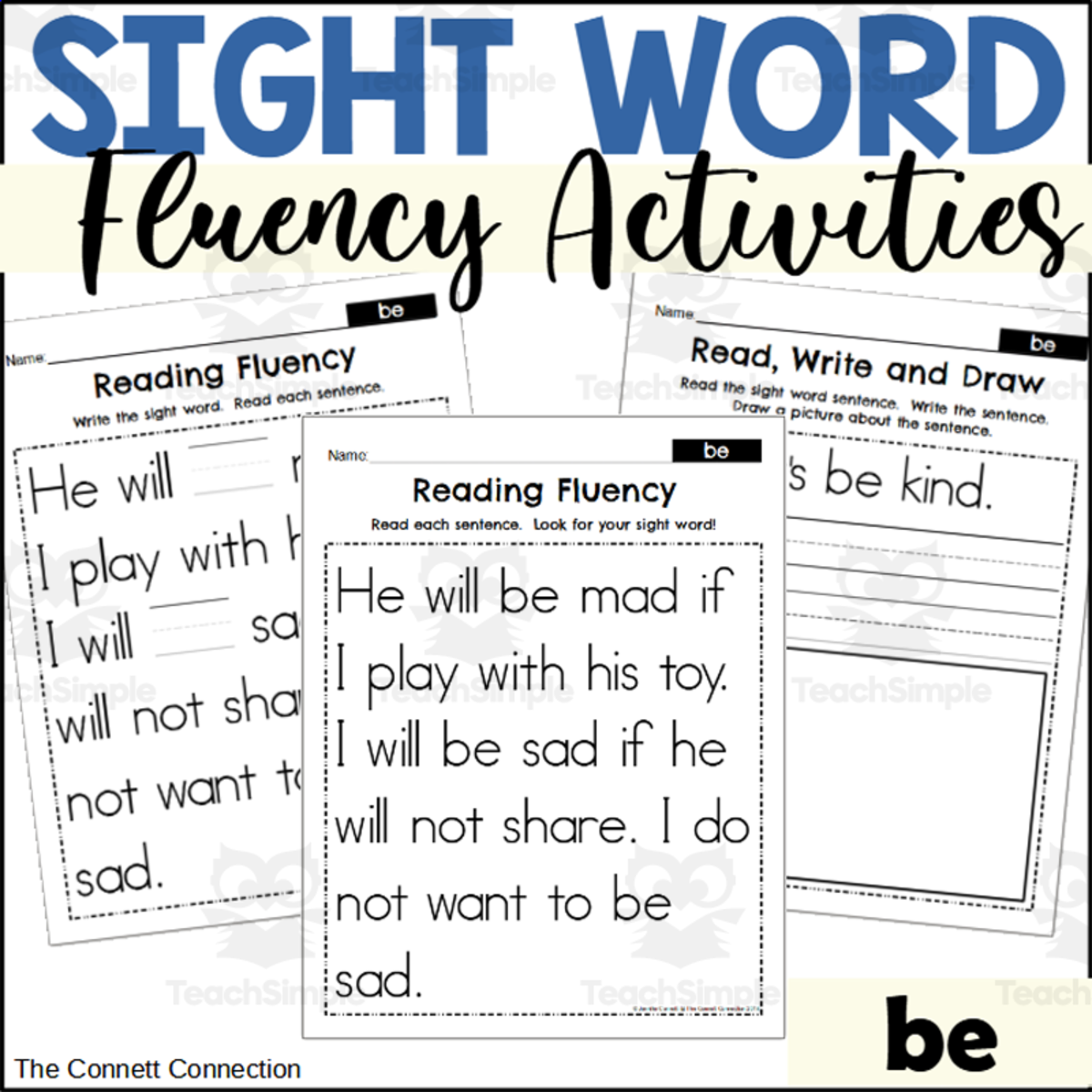 An educational teaching resource from The Connett Connection entitled Sight Word Fluency Packet - be downloadable at Teach Simple.