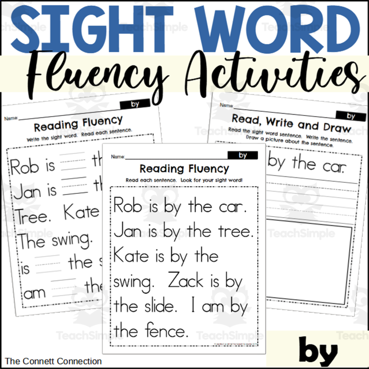 An educational teaching resource from The Connett Connection entitled Sight Word Fluency Packet - by downloadable at Teach Simple.