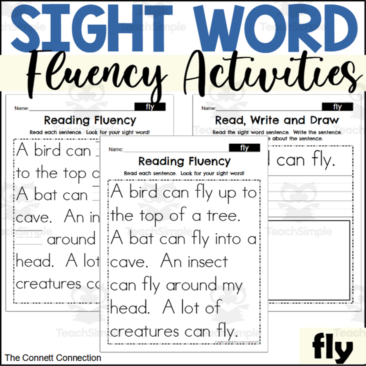 An educational teaching resource from The Connett Connection entitled Sight Word Fluency Packet - fly downloadable at Teach Simple.