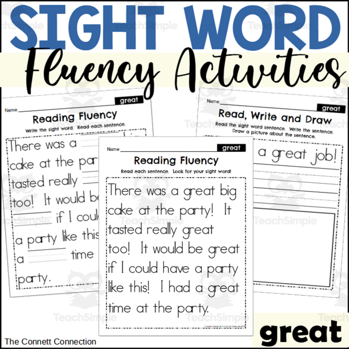An educational teaching resource from The Connett Connection entitled Sight Word Fluency Packet - great downloadable at Teach Simple.
