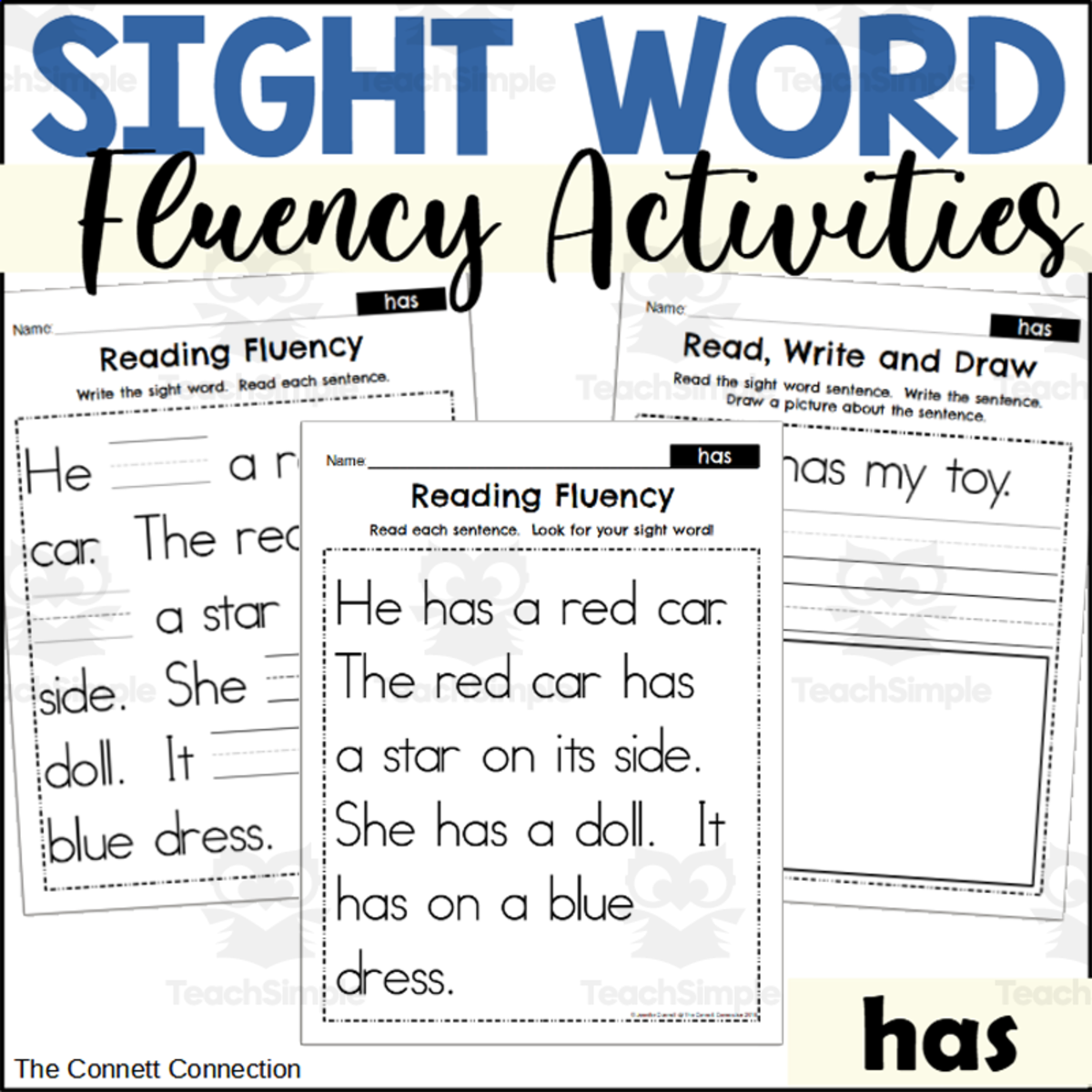 An educational teaching resource from The Connett Connection entitled Sight Word Fluency Packet - has downloadable at Teach Simple.