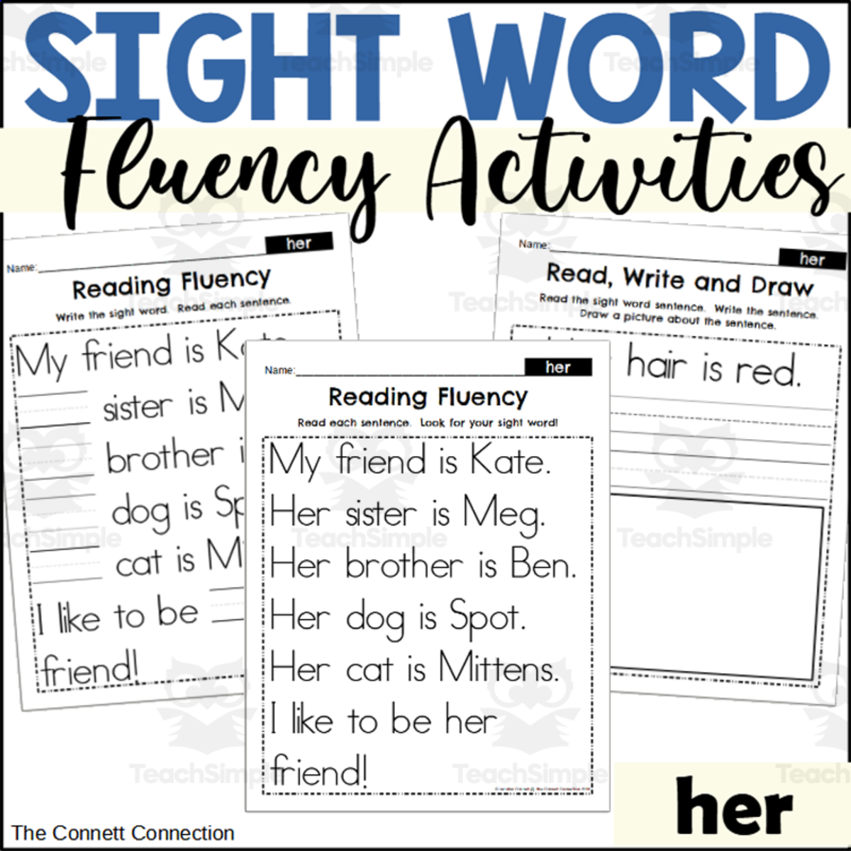 An educational teaching resource from The Connett Connection entitled Sight Word Fluency Packet - her downloadable at Teach Simple.