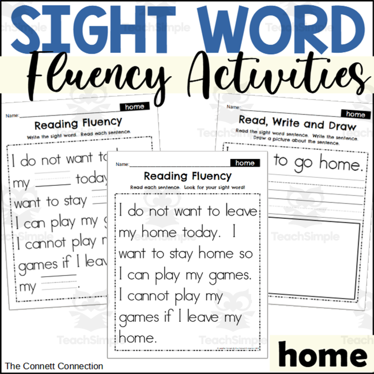An educational teaching resource from The Connett Connection entitled Sight Word Fluency Packet - home downloadable at Teach Simple.