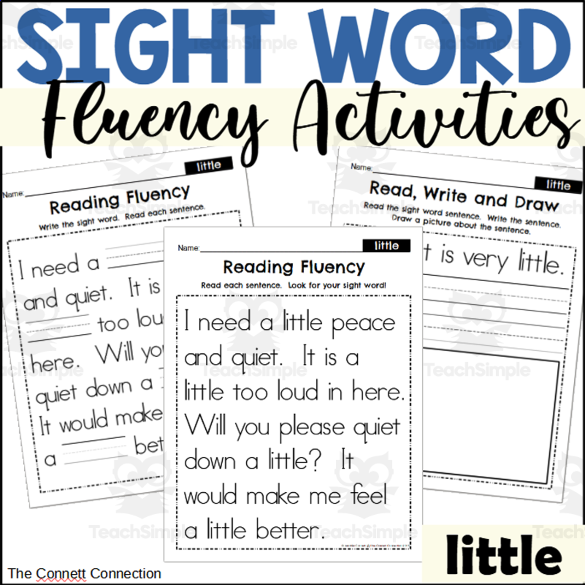 An educational teaching resource from The Connett Connection entitled Sight Word Fluency Packet - little downloadable at Teach Simple.