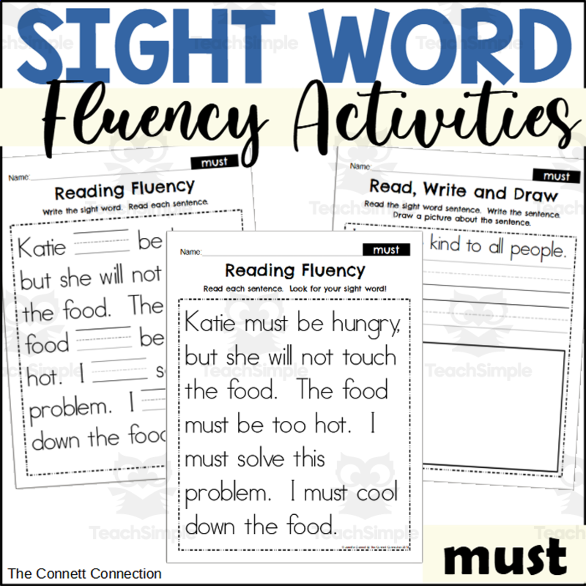 An educational teaching resource from The Connett Connection entitled Sight Word Fluency Packet - must downloadable at Teach Simple.